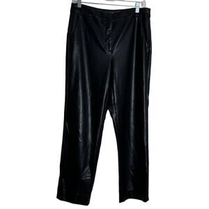 J.CREW Collection Kate Straight-Leg Pant In Vegan Leather  Black Size 8